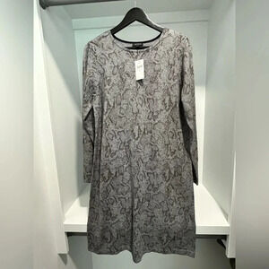 J. Jill Wearever Collection Sweater Dress Size medium Gray Snake Skin Print NWT